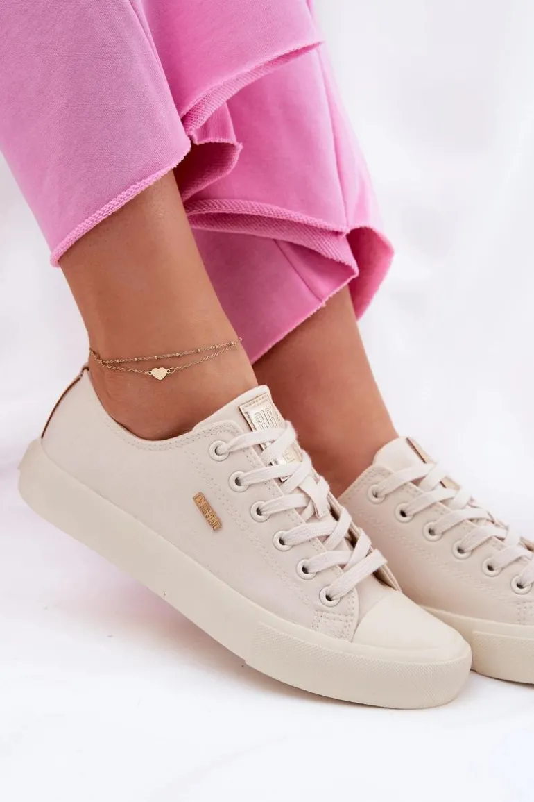 Materiałowe Trampki Damskie Big Star RR274768 Beżowe