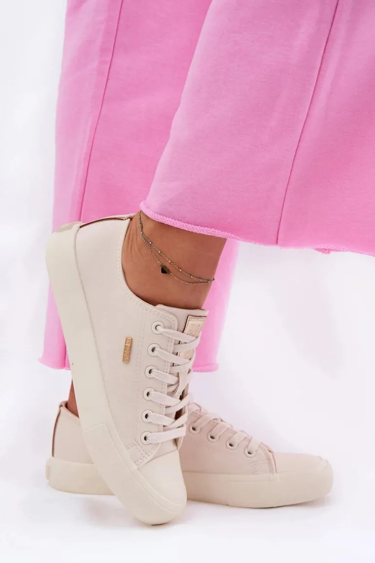 Materiałowe Trampki Damskie Big Star RR274768 Beżowe