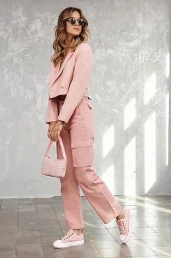 Materiałowe Trampki Na Platformie Big Star LL274151 Nude