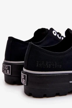 Materiałowe Trampki Na Platformie Big Star LL274149 Czarne