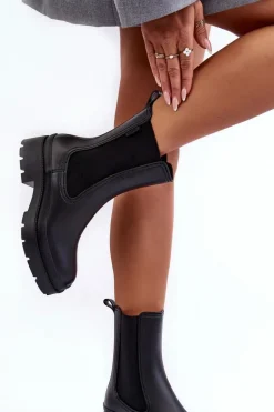 Matowe Kalosze Botki Big Star MM274695 Czarne