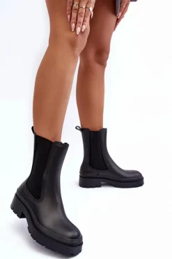Matowe Kalosze Botki Big Star MM274695 Czarne