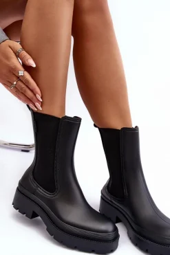 Matowe Kalosze Botki Big Star MM274695 Czarne
