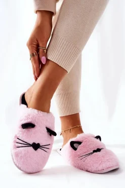 Miękkie Papcie Kotki Z Uszami Różowe Distty