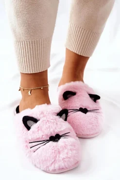 Miękkie Papcie Kotki Z Uszami Różowe Distty