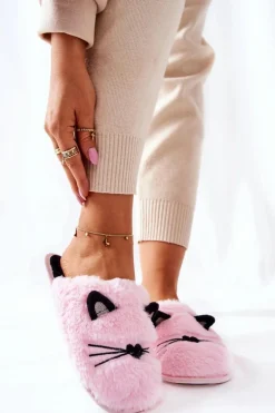 Miękkie Papcie Kotki Z Uszami Różowe Distty