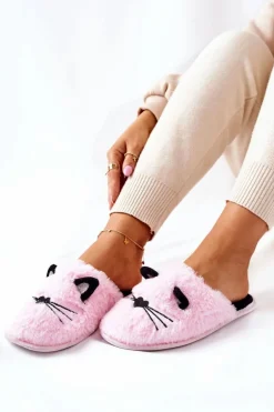 Miękkie Papcie Kotki Z Uszami Różowe Distty