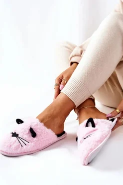 Miękkie Papcie Kotki Z Uszami Różowe Distty