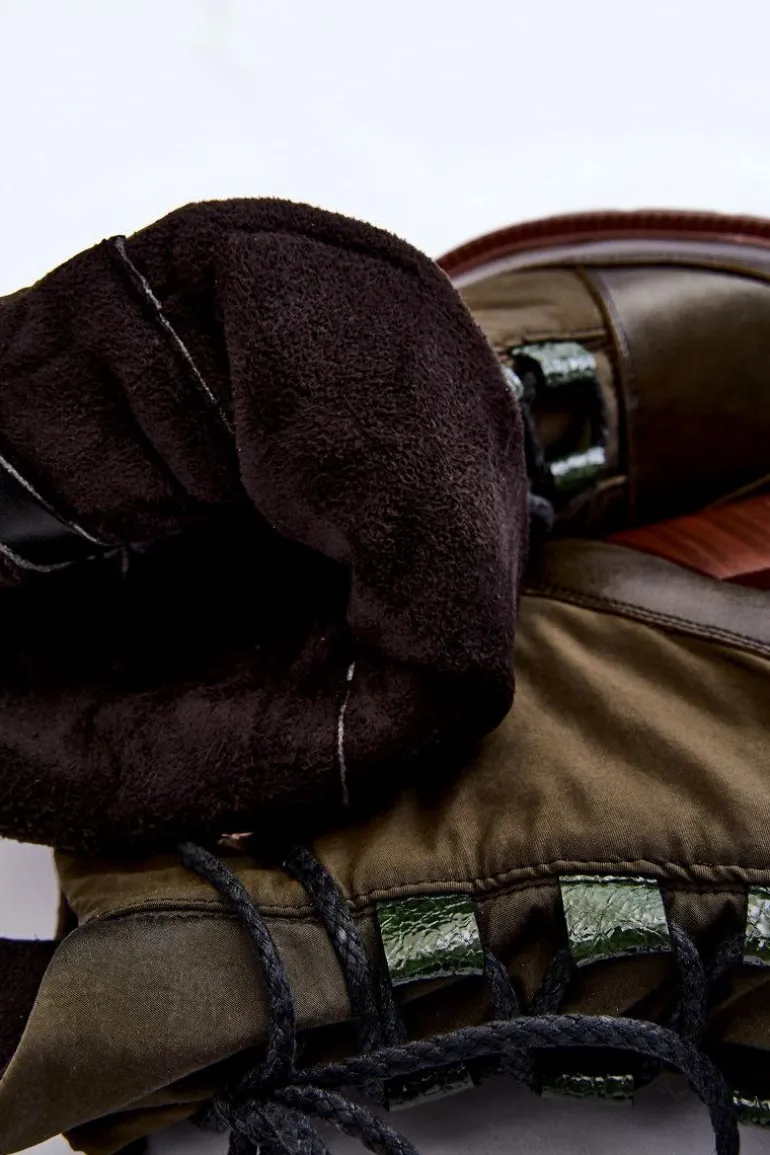 Modne Botki Na Obcasie Maciejka 05777-09 Zielone