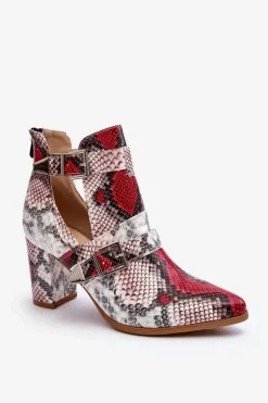 Modne Botki Na Słupku Z Wycięciami Wielobarwne Suelo