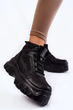 Modne Botki Trapery Memory Foam Big Star KK274371 Czarne