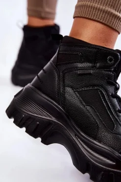 Modne Botki Trapery Memory Foam Big Star KK274371 Czarne