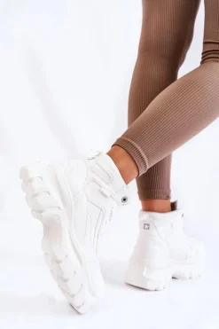 Modne Botki Trapery Memory Foam Big Star KK274369 Białe