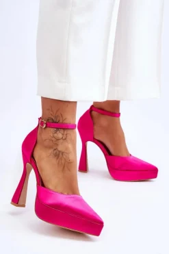Modne Czółenka Na Szerszej Szpilce Fuksja Madness