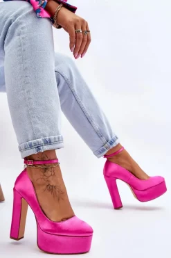 Modne Czółenka Na Wysokim Słupku Fuksja Hayden