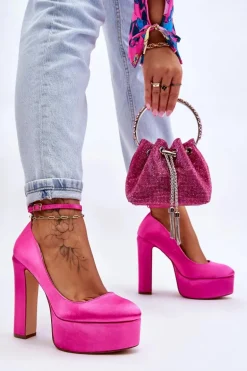 Modne Czółenka Na Wysokim Słupku Fuksja Hayden
