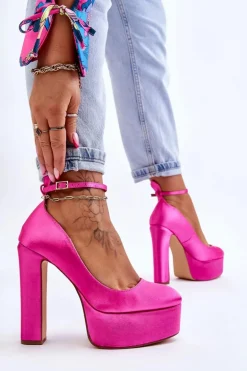 Modne Czółenka Na Wysokim Słupku Fuksja Hayden