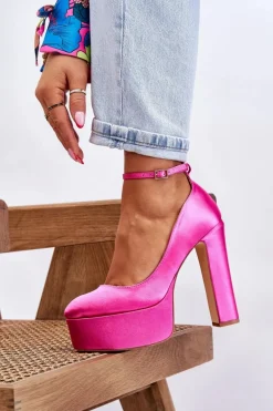 Modne Czółenka Na Wysokim Słupku Fuksja Hayden