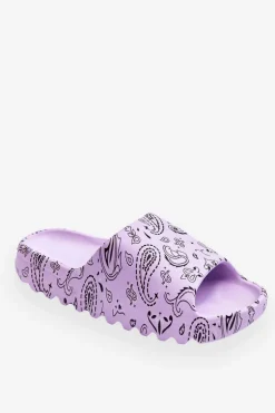 Modne Damskie Klapki Na Masywnej Platformie Fioletowe Lorette