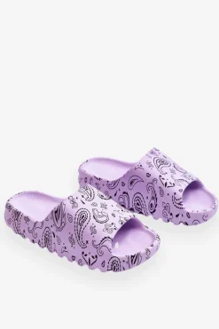 Modne Damskie Klapki Na Masywnej Platformie Fioletowe Lorette