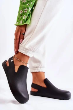 Modne Gumowe Chodaki Czarne Meriko