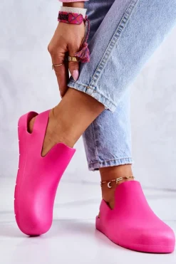 Modne Gumowe Chodaki Fuksja Meriko