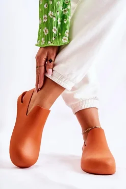 Modne Gumowe Chodaki Pomarańczowe Meriko