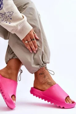 Modne Klapki Na Platformie Fuksja Estella