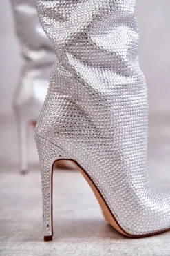 Modne Kozaki Na Szpilce Z Cyrkoniami Srebrne Lovisa