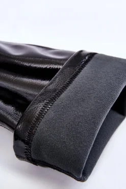 Modne Lakierowane Damskie Kozaki Przed Kolano Czarne Venise