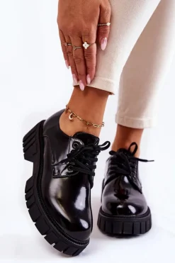 Modne Lakierowane Półbuty La.Fi 210013B-NL Czarne