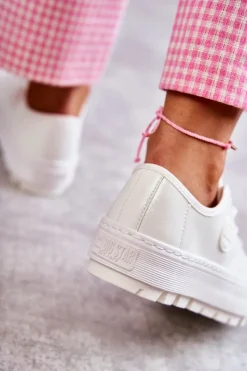 Modne Lakierowane Trampki Big Star KK274045 Białe