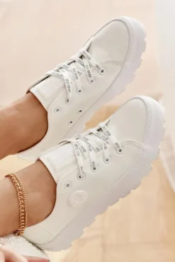 Modne Lakierowane Trampki Big Star KK274045 Białe