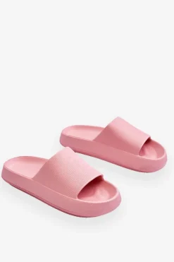 Modne Lekkie Klapki Na Masywnej Podeszwie Różowe Rebel