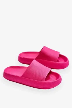 Modne Lekkie Klapki Na Masywnej Podeszwie Fuksja Rebel