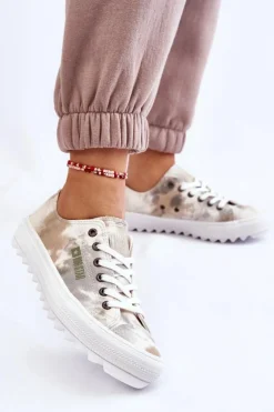 Modne Niskie Trampki Big Star LL274043 Biało-Szare