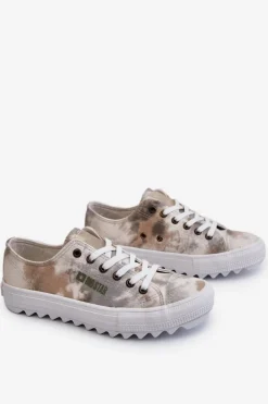 Modne Niskie Trampki Big Star LL274043 Biało-Szare