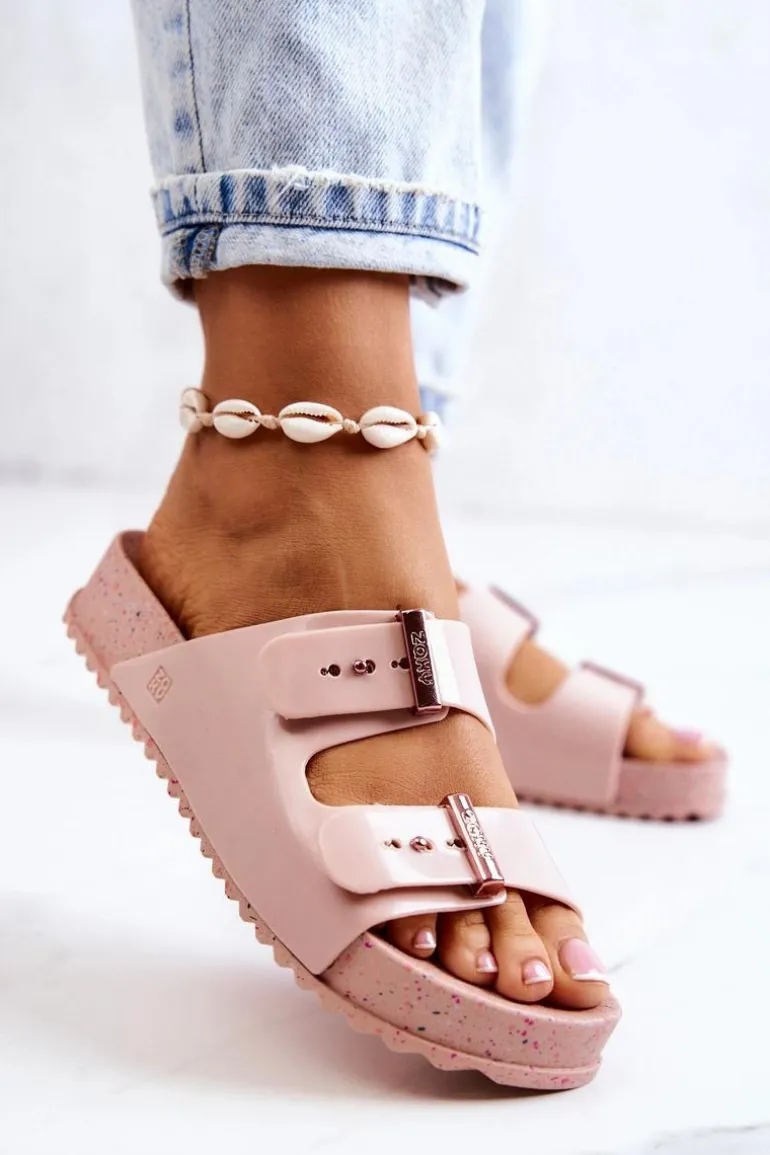 Modne Pachnące Klapki ZAXY JJ285083 Jasnoróżowe