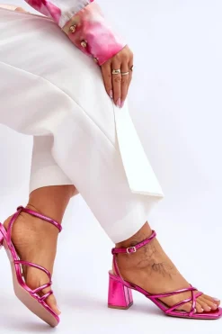Modne Sandałki Na Obcasie Fuksja Felisa