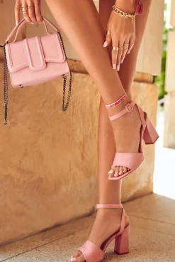 Modne Sandałki Na Słupku Fuksja Salis