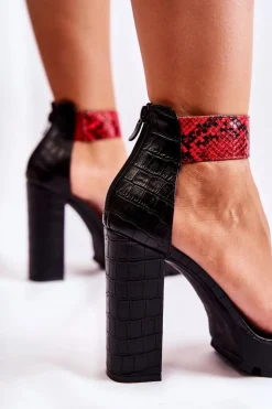 Modne Sandały Na Masywnym Słupku Multikolor Elisen