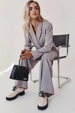 Modne Skórzane Półbuty La.Fi 210013BE-PU Beżowe