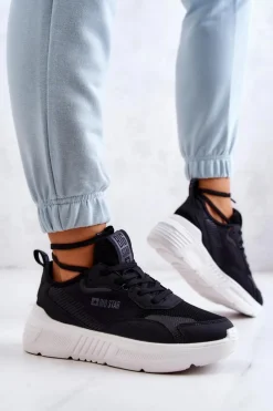 Modne Sneakersy Buty Sportowe Big Star JJ274598 Czarne