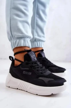 Modne Sneakersy Buty Sportowe Big Star JJ274598 Czarne