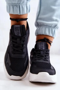 Modne Sneakersy Buty Sportowe Big Star JJ274598 Czarne