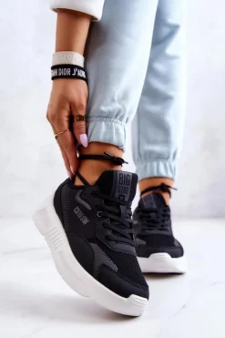 Modne Sneakersy Buty Sportowe Big Star JJ274598 Czarne