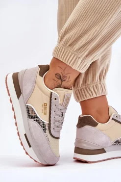 Modne Sneakersy Memory Foam System Big Star LL274364 Beżowe