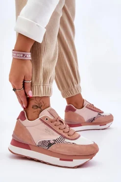 Modne Sneakersy Memory Foam System Big Star LL274366 Różowe