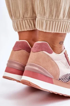 Modne Sneakersy Memory Foam System Big Star LL274366 Różowe