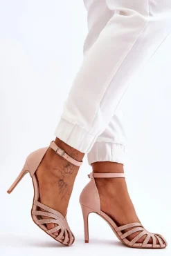 Modne Szpilki Z Dżetami Jasnobeżowe Jaylen